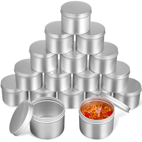 20 Pcs Aluminum Premium Portable Metal Tins Lids Tin Containers Lids