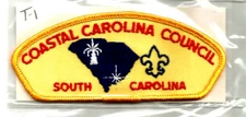 COASTAL CAROLINA T-1a CSP MINT Vintage SC Boy Scout Council Patch- pln. b
