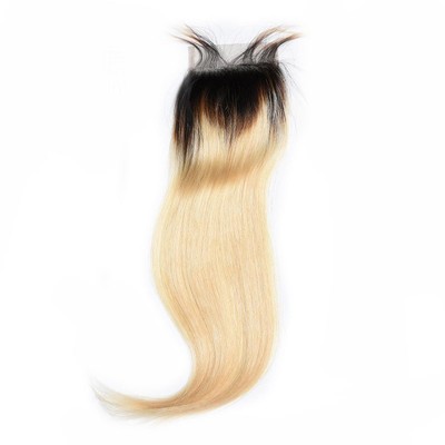 Lace Frontal Closures Black Blonde Ombre Straight Hair Real Virgin