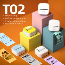 T02 Mini Bluetooth Thermal Photo Printer Label Printing Pocket Wireless 203dpi