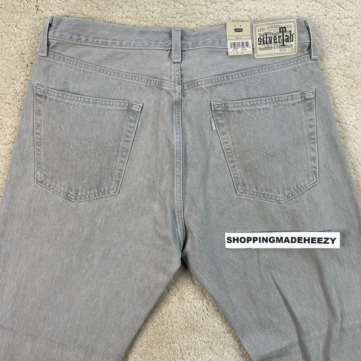 34x32] LEVIS SILVERTAB Straight-Fit Zip 90s Vtg Denim Jeans Pants