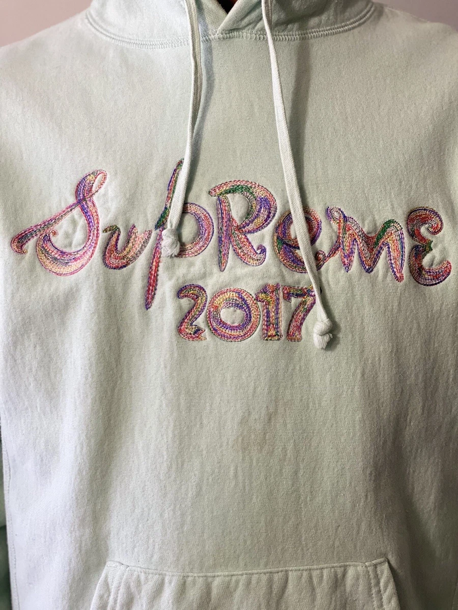 Supreme Embroidered Brush Logo Hooded Sweatshirt 2017 Box Logo