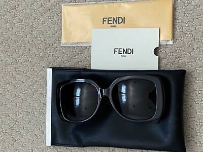 Fendi Oversized Sunglasses Tortoise Brown Yellow Stripe FF 0014/F/S 56 mm  Havana