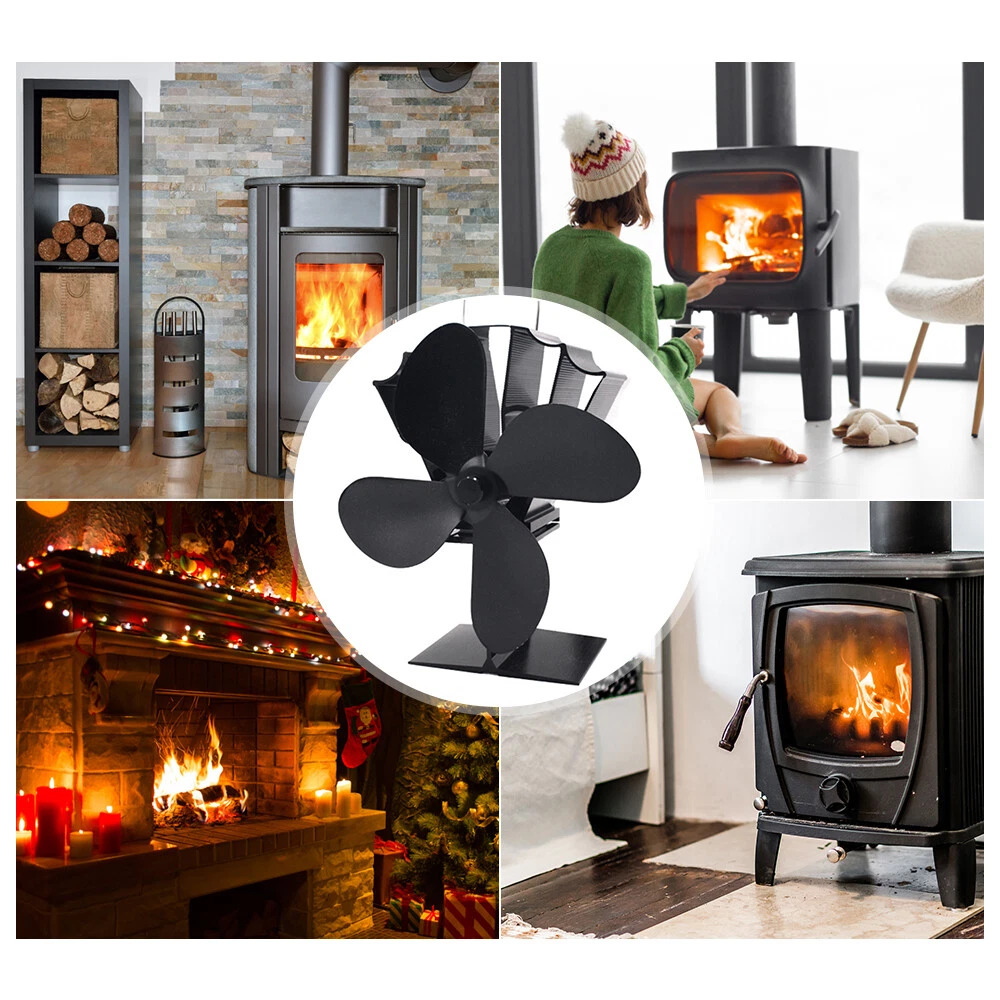 4 Heat Powered Fan Non-Electric Fireplace Fan Quiet Operation N5H7 | eBay
