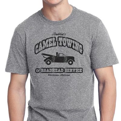 Towing Camel Toe retro tow truck dirty funny T SHIRT GREY