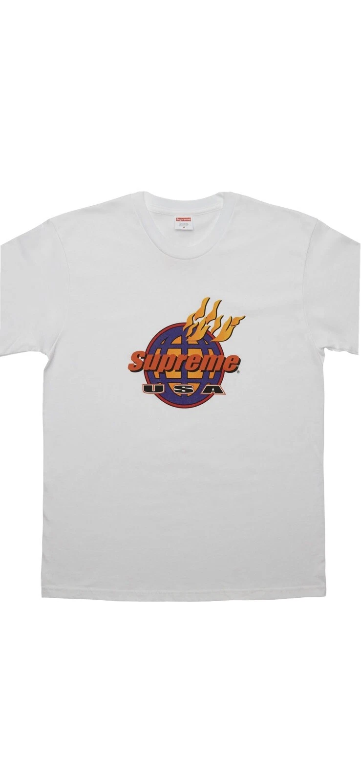 Supreme Fire Tee Large White FW17 DEADSTOCK SHIPS FAST 100% AUTHENTIC