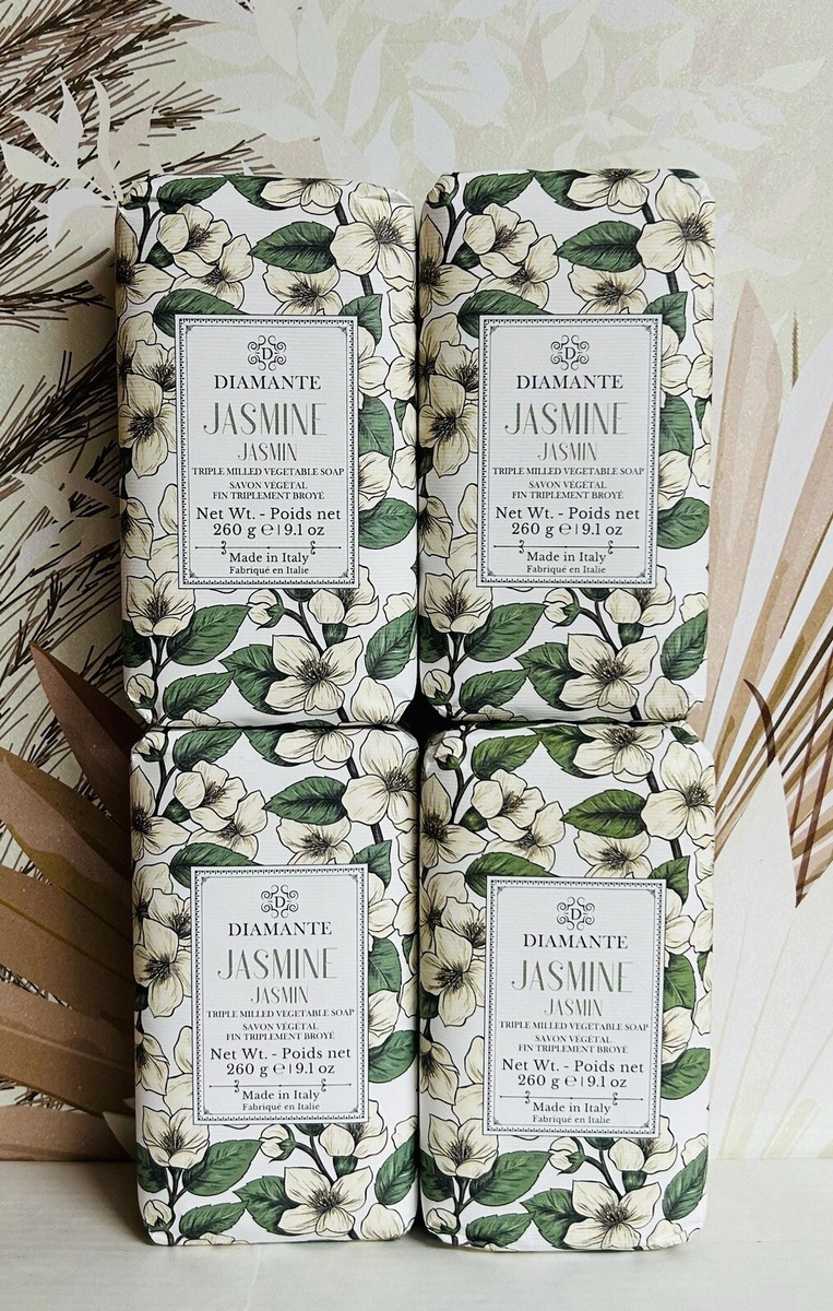 4-Pack Saponificio ~ Diamante Jasmine Triple Milled Vegetable Soap