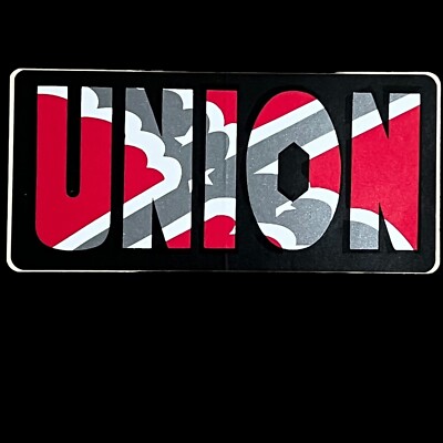スケートボード Union Wheels Vtg Skateboard Sticker Vintage 1990's Union Wheels Company Skateboard Sticker In Red