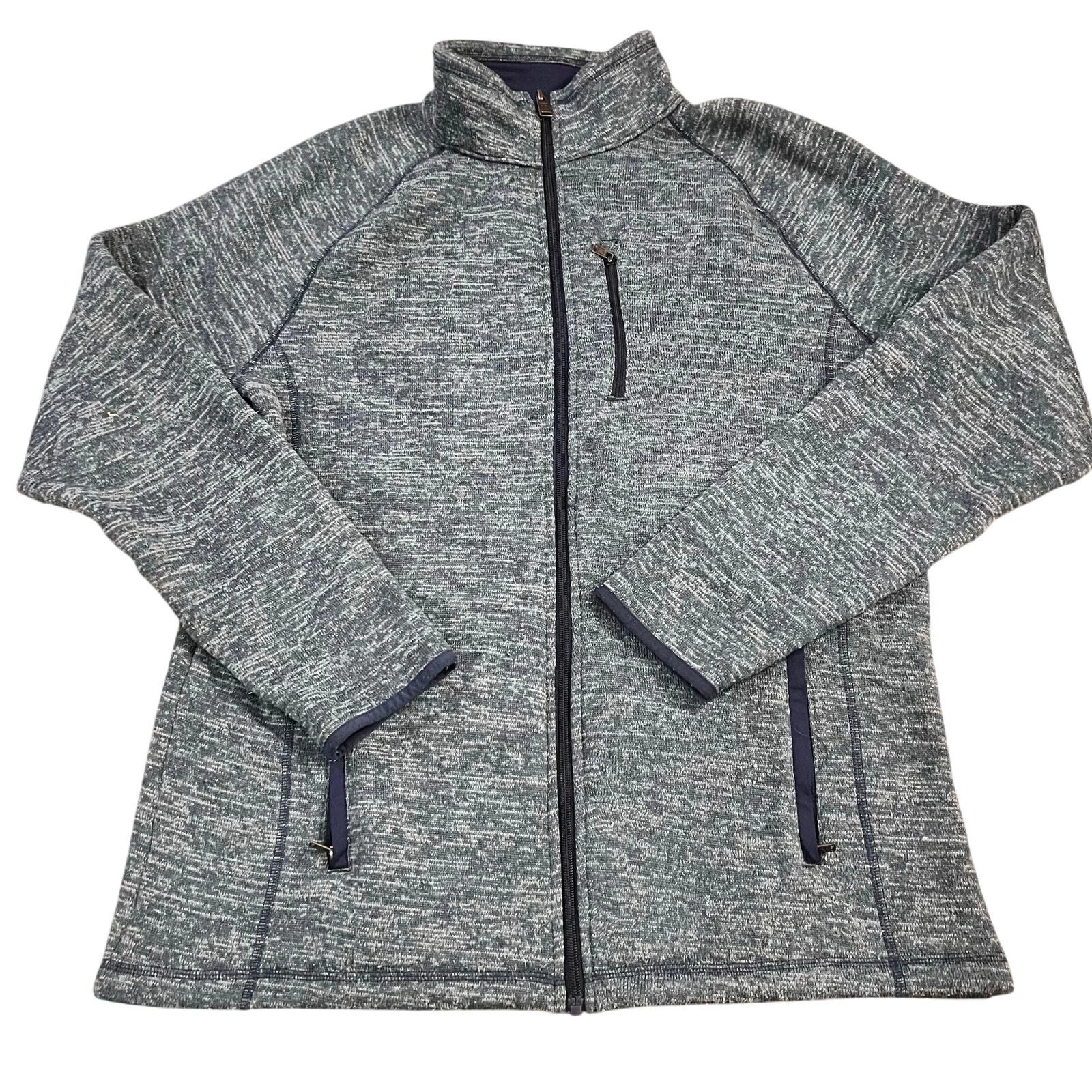 SwissTech Men's Soft Shell Heathered Navy Full Zip Jacket Size Medium Midweight