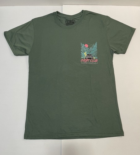 Fresh Laundry Herren Medium Drift Club Grafik grünes T-Shirt