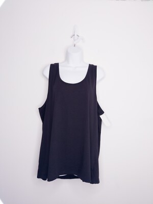 Nordstrom Women's Plus Size Scoop Neck Tank Top Black 4X Sleeveless Shirt 