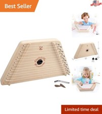 Child-Safe Happy Harp: Educational Wooden Instrument with Picks  Song Sheets