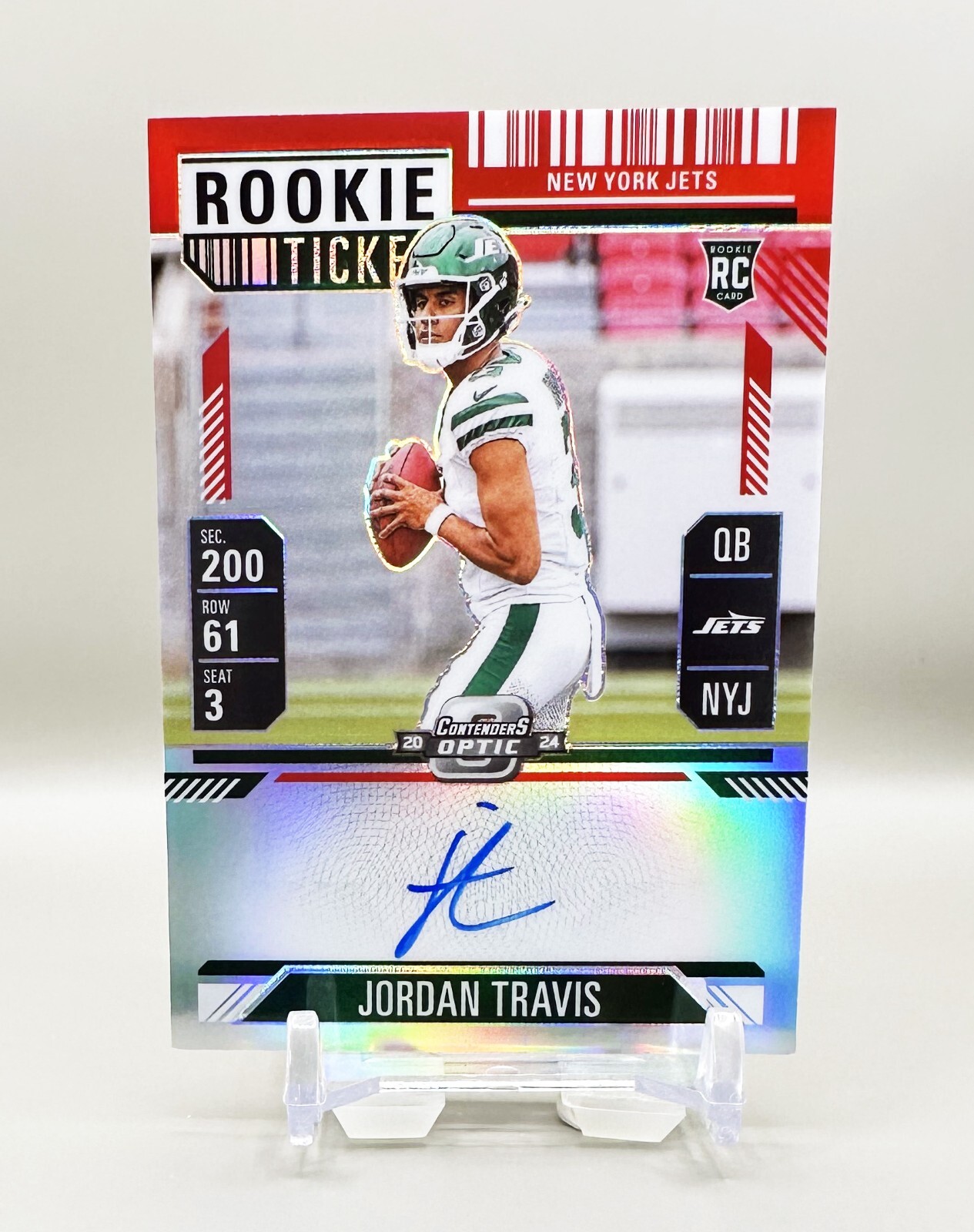 Jordan Travis Panini Contenders Optic #105 Autograph Red