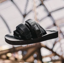 SUICOKE MOTO-VS OG-056VS Black Slides Sandals Slippers