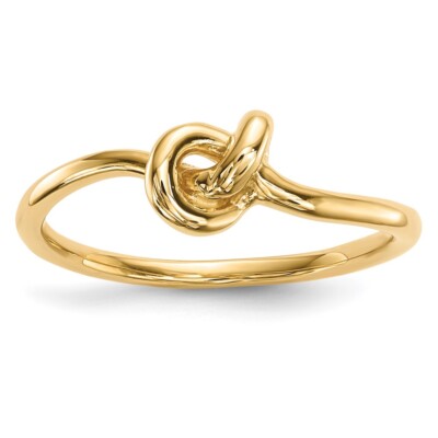 14k Yellow Gold Polished Knot Ring for Women Size 7, 1.7gram