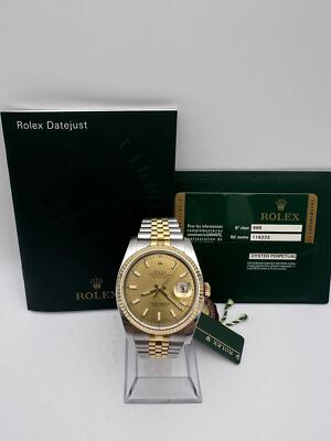 Rolex Datejust 36mm 116233 18K Fluted Champagne Stick Jubilee