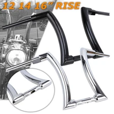 12" 14" 16" Rise 2'' Ape Hanger HandleBar For Harley Touring Fatboy Softail Dyna