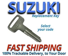 Suzuki Motorcycle ATV Keys Replacement Key Cut to Code E79010-E79897 Metal Head