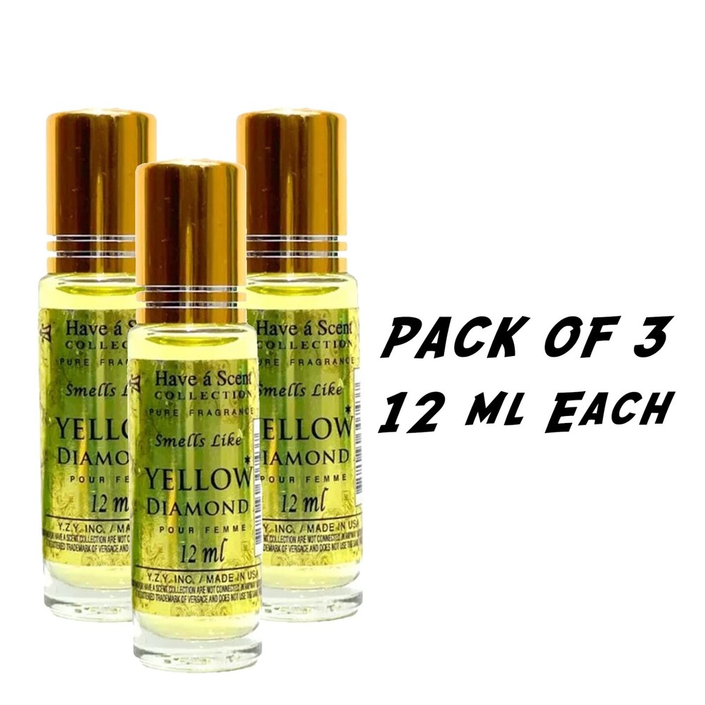Versace Yellow Diamond for Women Scent Roll On Body Oil 12 ML 3x LIMITED SUPPLY