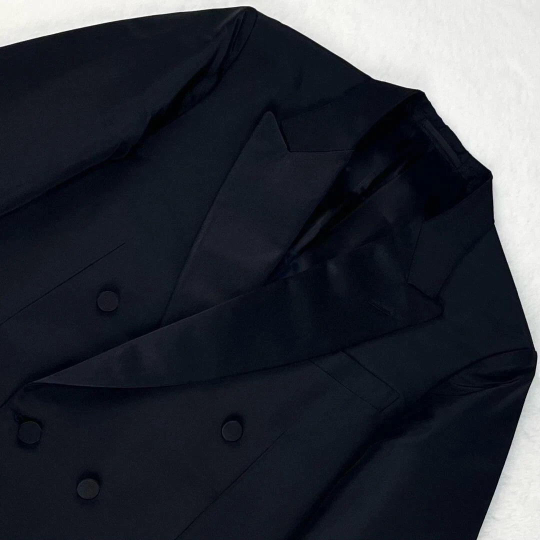 Giacca smoking Gucci Tom Ford epoca 100% seta doppiopetto risvolto a punta 50R