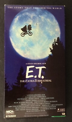 E.T. The Extra-Terrestrial (VHS, 1988) Black/Green, Henry Thomas, Drew Barrymore