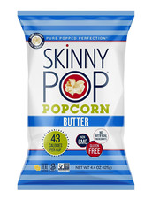Butter Popcorn, Gluten Free, Non-Gmo, Healthy Popcorn Snacks, Skinny Pop, 4.4Oz
