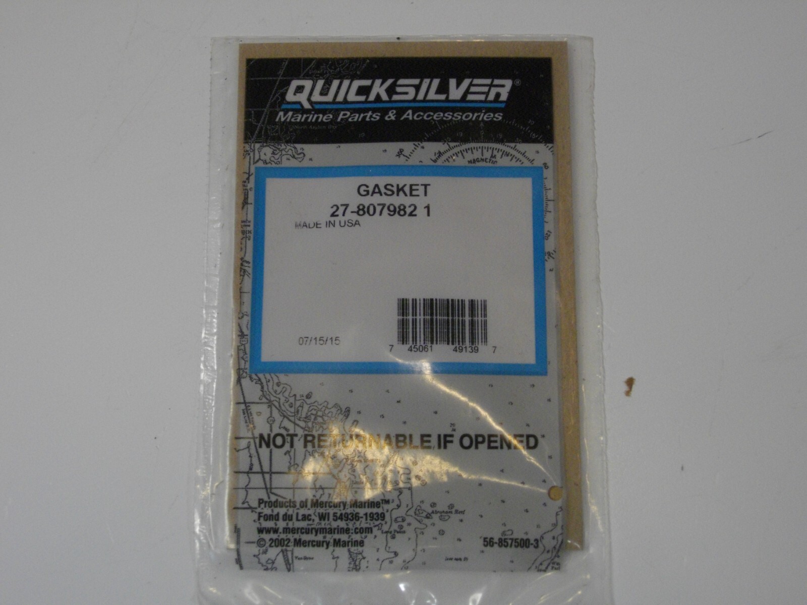 Mercury Marine Quicksilver MerCruiser 27-8079821 intake gasket OEM