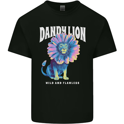 Dandylion Lustig Löwe Herren Baumwolle Maglietta T-Shirt