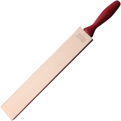 Herold Solingen Razor Strop With 12.75'' Sides Natural Leather Red-Wood Handle