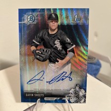 Gavin Sheets 2017 Bowman Chrome 1st Bowman Blue Wave Refractor Auto #/150 CDA-GS