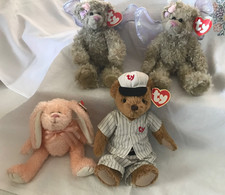 Ty Attic Treasures Lot of 4 Cooper, Camelia Bunny, 2 Rafaella Bears