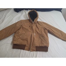 Carhartt J140 BRN Active Jacket Duck Canvas Quilted Flannel Line Brown rn 14806