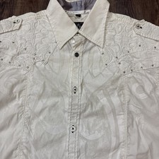 Roar Shirt White Mens MEDIUM l Embellishments...