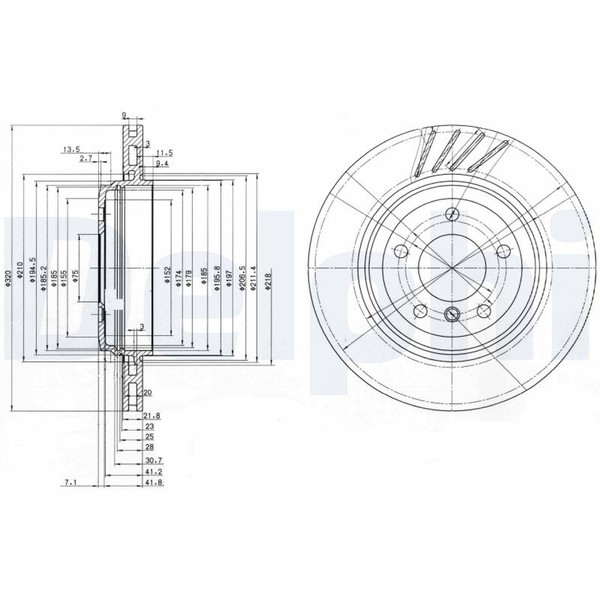 2X Bremsscheibe Delphi BG3831 FüR BMW E46 3Er Touring 325 330-image