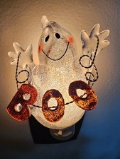 Halloween Ghost BOO Night Light Spooky Glitter Decor