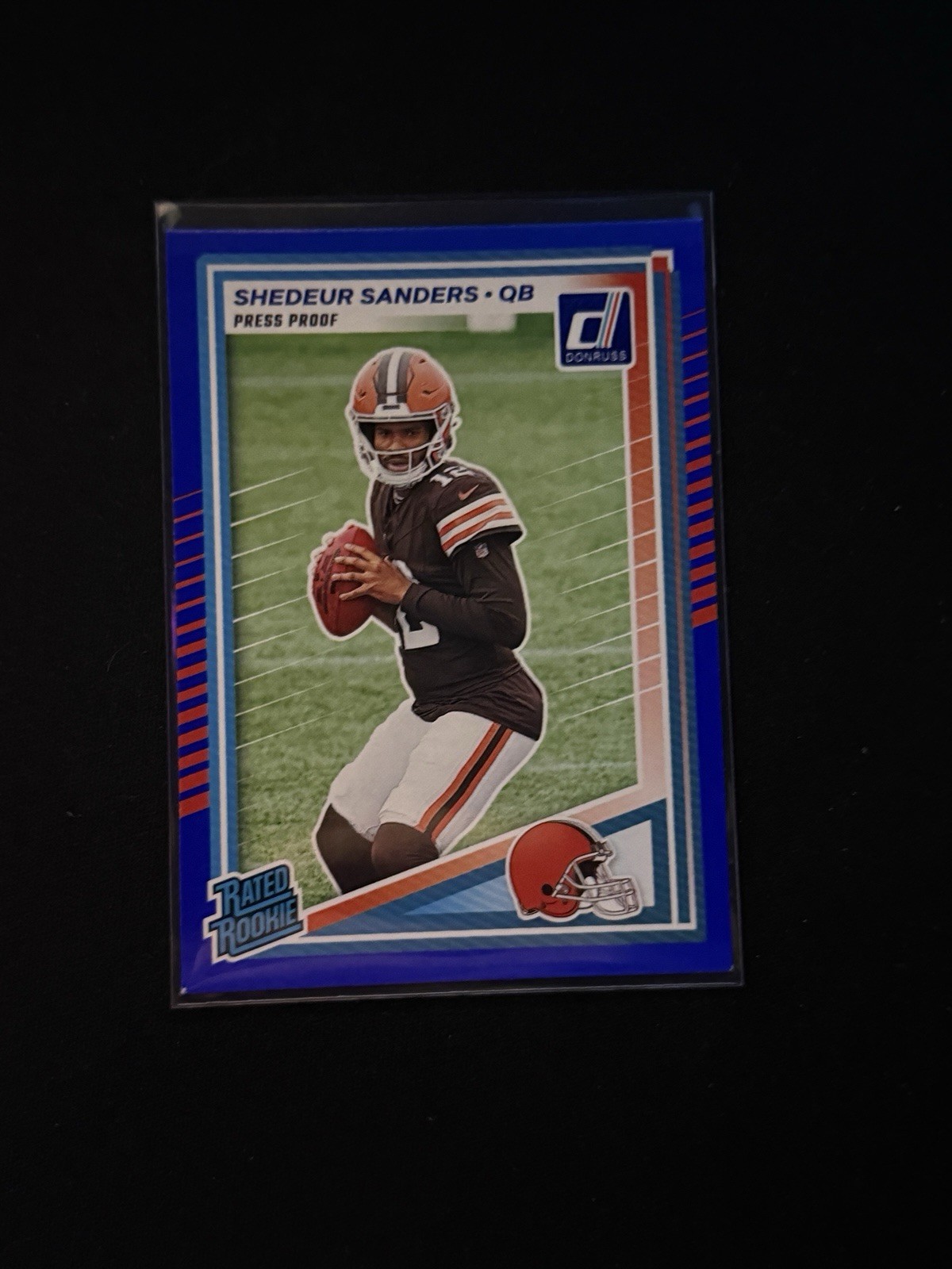 2025 Panini Donruss Rated Rookie Shedeur Sanders #306 Press Proof Blue (RC)