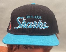 Vintage Sports Specialties San Jose Sharks Script 7 3/8 NHL Center Ice Fitted