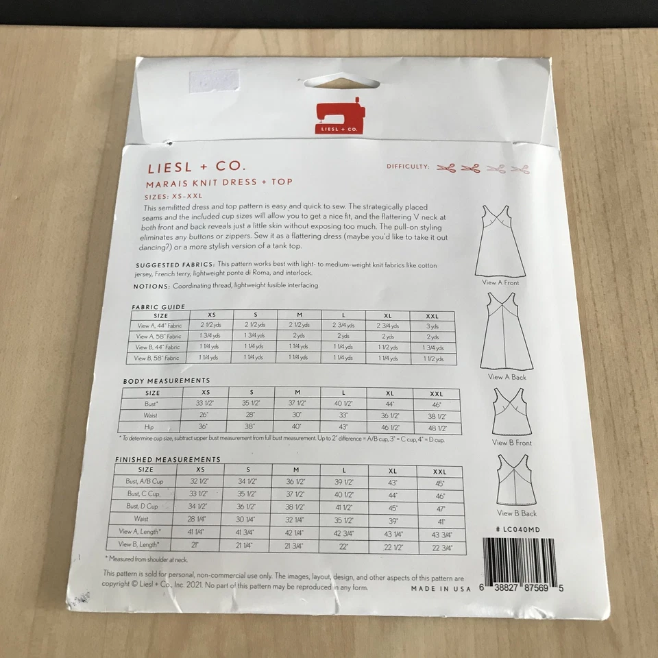 Liesl & Co Sewing Pattern - Marais Knit Dress & Top Sizes XS-XXL & Cup Sizes NEW - Image 4 of 4