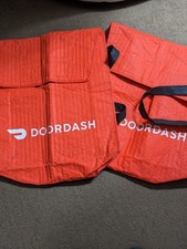 2 DOORDASH Large Insulated Pizza / Food Delivery Bag 19x19x5" Holds 4 Pizzas