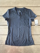Med Couture Touch Pewter Gray XS Women s Scrub Top MC7448 V-Neck 1 Pocket