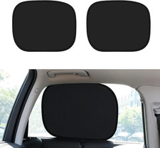 2PCS Car Window Shades, 18" x 14.4" Static Cling Auto Rear Side Window Sunshade,