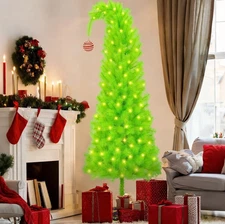 6FT Grinch Christmas Tree with Flexible Branches Green Monster Xmas Decoration