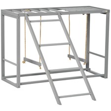 Wooden Chicken Toys for Coop with Swings, Multiple Perches, Ladder