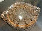 Jeanette Depression Glass Cherry Blossoms Pink Round 13" Platter EUC
