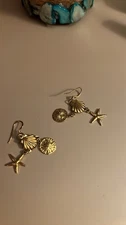 Gold-tone Coastal Sea Life Earrings