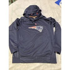 NFL Team Apparel New England Patriots Kids Navy Blue TEK WARM Hoodie SzL 14/16