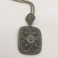 Norweska cyna vintage typ wikingski cyna naszyjnik wisiorek Norwegia skandynawski