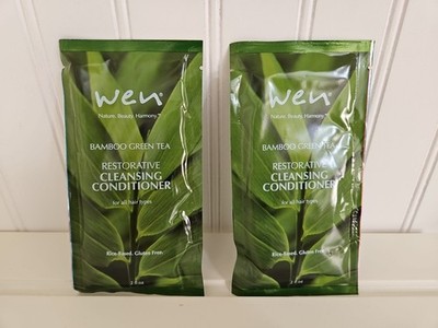(2) WEN Restorative Cleansing Conditioner Bamboo Green Tea 2 oz Packets