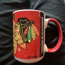 Chicago Blackhawks 10 oz. Round Red Ceramic Logo Mug by Boelter BRANDS - NEW!