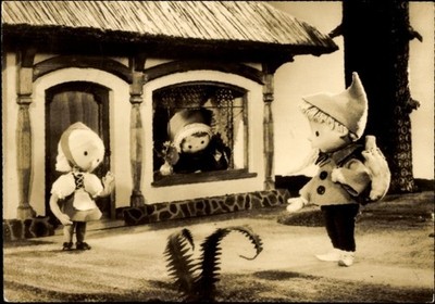 Ak Unser Sandmännchen, Sandmann, DDR Kinderfernsehen, Wohnhaus, G 6387 - 4557407